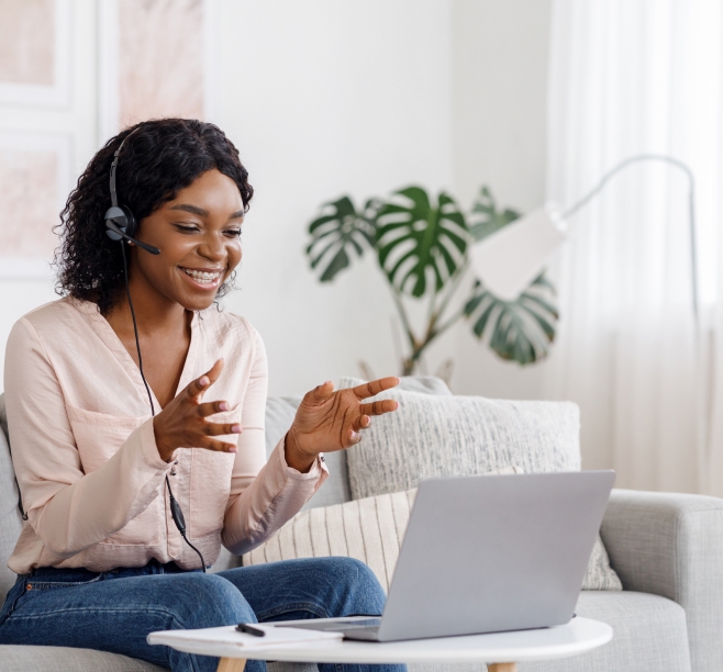 man on video call