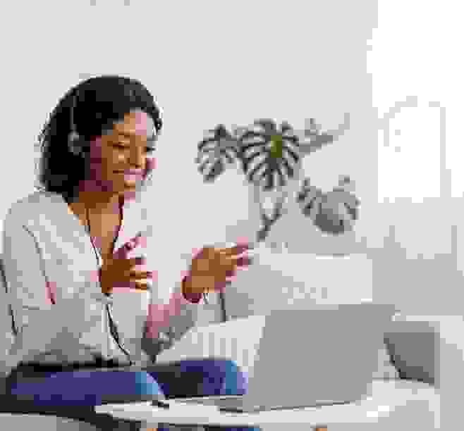 man on video call